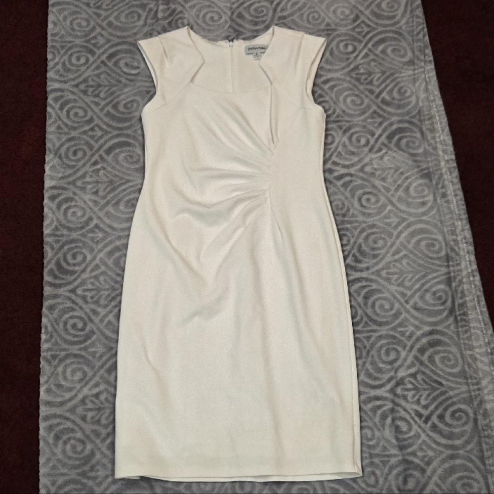 SHELBY & PARKER Side Pleat Sheath Dress
